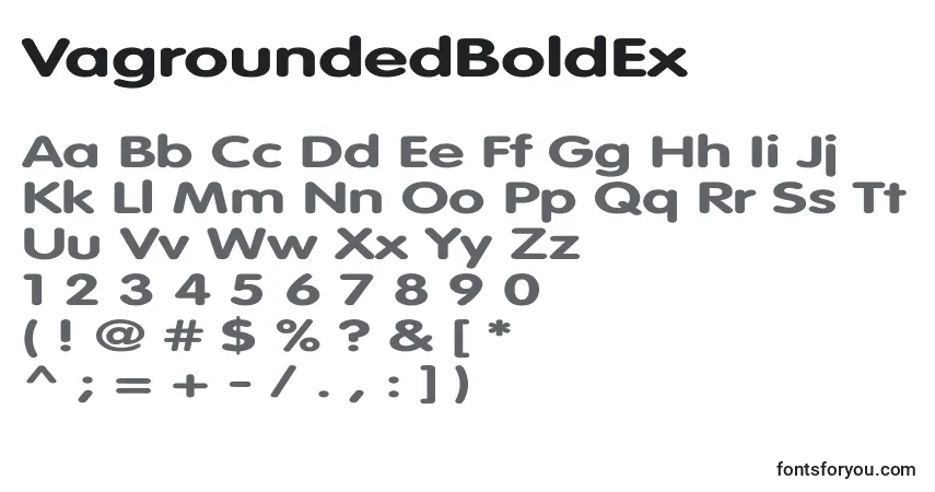 Schriftart VagroundedBoldEx – Alphabet, Zahlen, spezielle Symbole