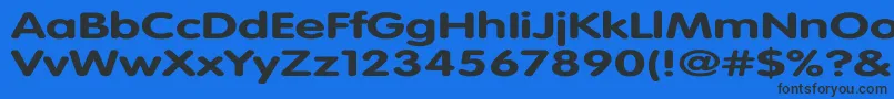フォントVagroundedBoldEx – 黒い文字の青い背景