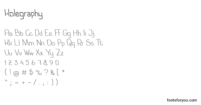 Шрифт Kolegraphy – алфавит, цифры, специальные символы