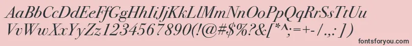 Bodoni72cItalic Font – Black Fonts on Pink Background