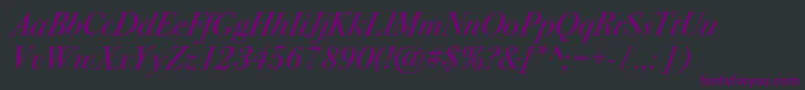 Bodoni72cItalic Font – Purple Fonts on Black Background