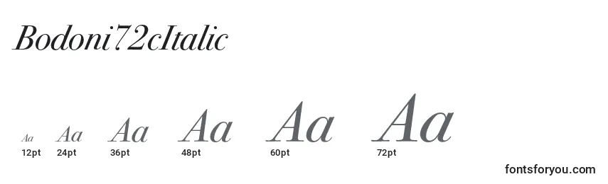 Größen der Schriftart Bodoni72cItalic
