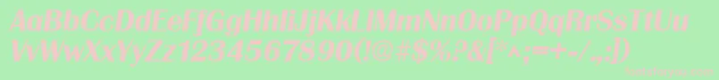 GrenobleBoldItalic Font – Pink Fonts on Green Background