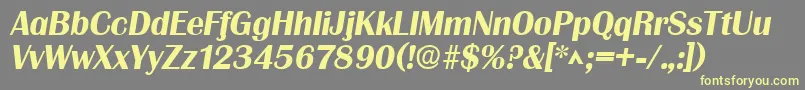 GrenobleBoldItalic-fontti – keltaiset fontit harmaalla taustalla