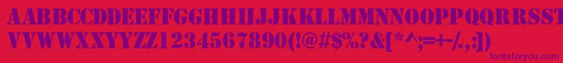 Tempcs Font – Purple Fonts on Red Background