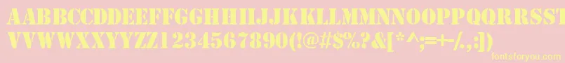 Tempcs Font – Yellow Fonts on Pink Background