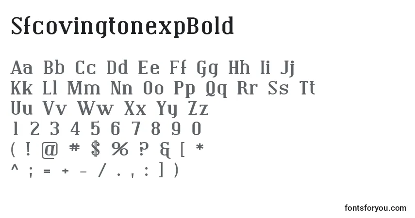 Czcionka SfcovingtonexpBold – alfabet, cyfry, specjalne znaki