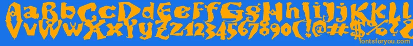 DikovinaBold Font – Orange Fonts on Blue Background