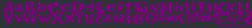 DikovinaBold-fontti – violetit fontit mustalla taustalla