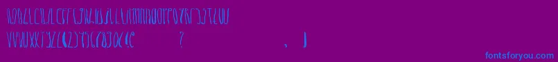 フォントDheLongZim – 紫色の背景に青い文字