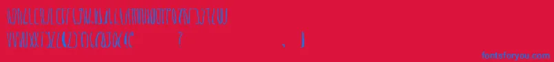 フォントDheLongZim – 赤い背景に青い文字