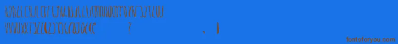 DheLongZim-Schriftart – Braune Schriften auf blauem Hintergrund