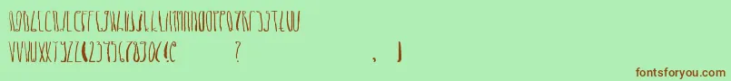 Шрифт DheLongZim – коричневые шрифты на зелёном фоне