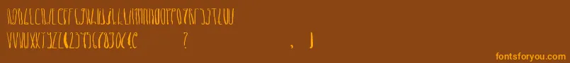 DheLongZim Font – Orange Fonts on Brown Background