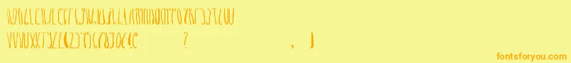Шрифт DheLongZim – оранжевые шрифты на жёлтом фоне
