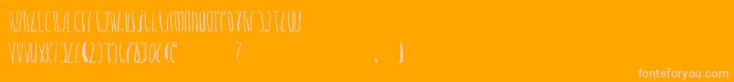 DheLongZim-fontti – vaaleanpunaiset fontit oranssilla taustalla