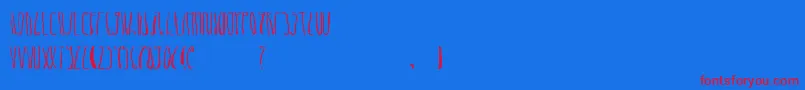 フォントDheLongZim – 赤い文字の青い背景