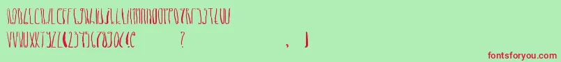 フォントDheLongZim – 赤い文字の緑の背景