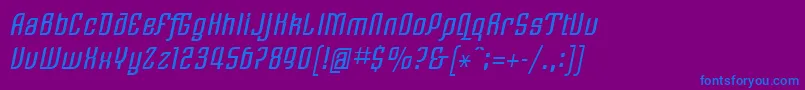 LinotypeRezidentTwo Font – Blue Fonts on Purple Background