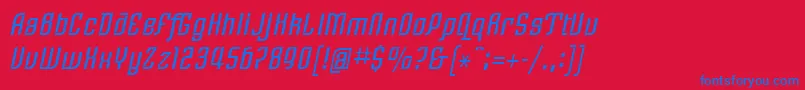 LinotypeRezidentTwo Font – Blue Fonts on Red Background