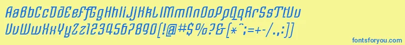 LinotypeRezidentTwo Font – Blue Fonts on Yellow Background