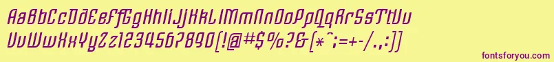 LinotypeRezidentTwo Font – Purple Fonts on Yellow Background