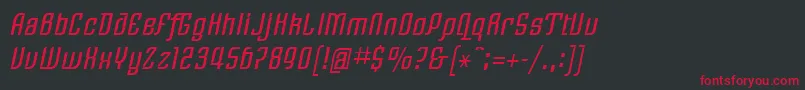 フォントLinotypeRezidentTwo – 黒い背景に赤い文字