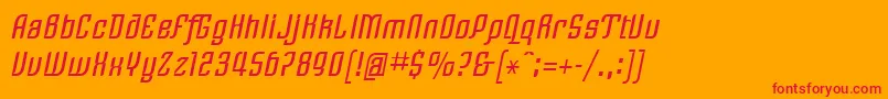 LinotypeRezidentTwo-Schriftart – Rote Schriften auf orangefarbenem Hintergrund