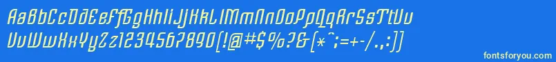 LinotypeRezidentTwo Font – Yellow Fonts on Blue Background