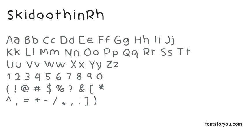 Schriftart SkidoothinRh – Alphabet, Zahlen, spezielle Symbole