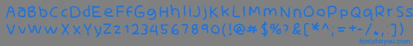 フォントSkidoothinRh – 灰色の背景に青い文字