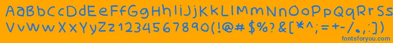 SkidoothinRh Font – Blue Fonts on Orange Background