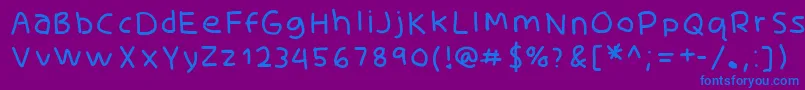 SkidoothinRh Font – Blue Fonts on Purple Background