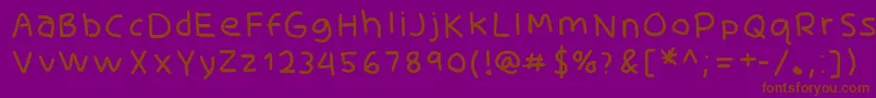SkidoothinRh Font – Brown Fonts on Purple Background