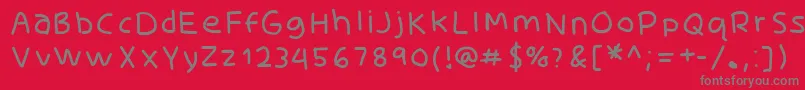 フォントSkidoothinRh – 赤い背景に灰色の文字