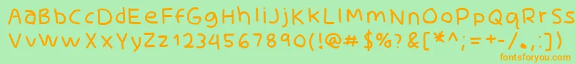 SkidoothinRh Font – Orange Fonts on Green Background