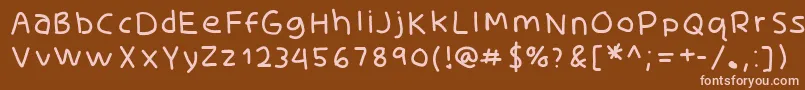 SkidoothinRh Font – Pink Fonts on Brown Background