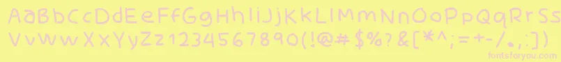 SkidoothinRh Font – Pink Fonts on Yellow Background