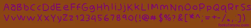 Шрифт SkidoothinRh – фиолетовые шрифты на коричневом фоне