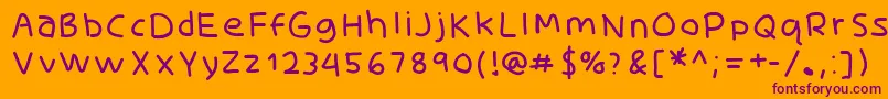SkidoothinRh Font – Purple Fonts on Orange Background
