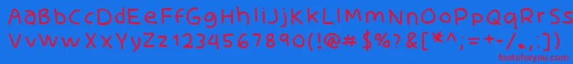 SkidoothinRh Font – Red Fonts on Blue Background