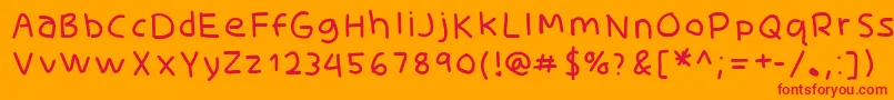Шрифт SkidoothinRh – красные шрифты на оранжевом фоне