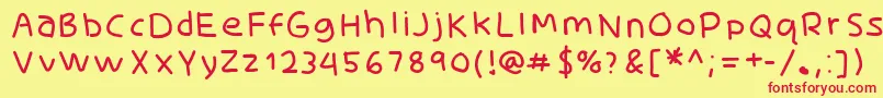 SkidoothinRh Font – Red Fonts on Yellow Background