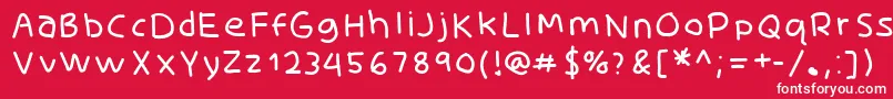 フォントSkidoothinRh – 赤い背景に白い文字