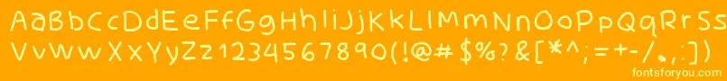 SkidoothinRh Font – Yellow Fonts on Orange Background