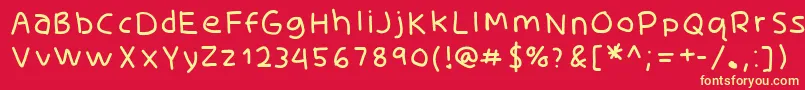 SkidoothinRh Font – Yellow Fonts on Red Background