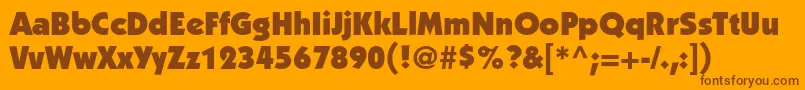 Шрифт ItckabelstdUltra – коричневые шрифты на оранжевом фоне