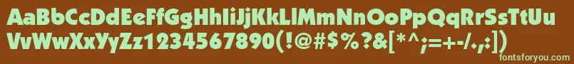 ItckabelstdUltra Font – Green Fonts on Brown Background