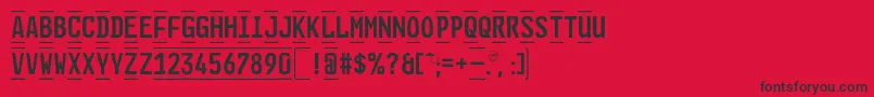 GlNummernschildBEng Font – Black Fonts on Red Background