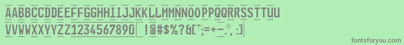 フォントGlNummernschildBEng – 緑の背景に灰色の文字